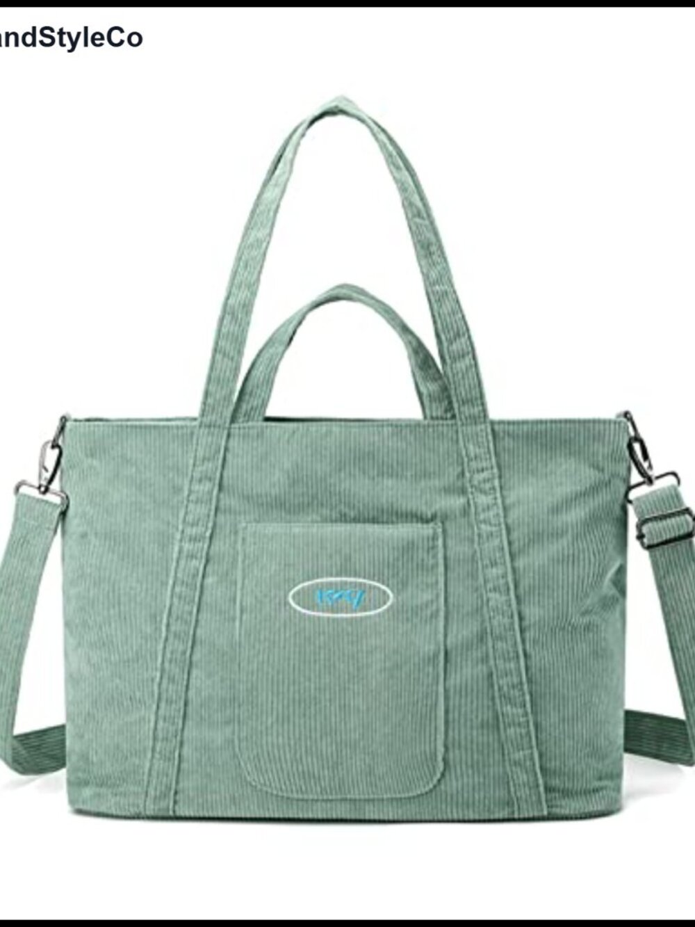 Women's Corduroy Tote Handbag Large Capacity Lightweight Travel Satchel